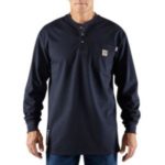 Carhartt Flame-Resistant Force Cotton Long-Sleeve Henley - Dark Navy