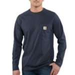 Carhartt Men's Force Cotton Long-Sleeve T-Shirt - Navy