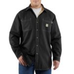 Carhartt Flame-Resistant Canvas Shirt Jacket - Black