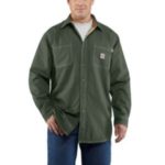 Carhartt Flame-Resistant Canvas Shirt Jac - Moss