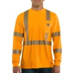 Carhartt Force High Visibility Long Sleeve Class 3 T-shirts- Brite Orange