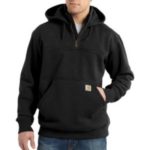 Carhartt Rain Defender Paxton Heavyweight Hooded Zip Mock Sweatshirt - Black