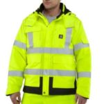 Carhartt High-Visibility Waterproof Class 3 Insulated Sherwood Jacket - Brite Lime