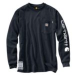 Carhartt Flame-Resistant Force Cotton Graphic Long-Sleeve T-Shirt - Dark Navy
