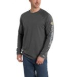 Carhartt Force Cotton Delmont Sleeve Graphic T-Shirt - Carbon Heather