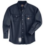 Carhartt Flame-Resistant Snap Front Shirt- Dark Navy