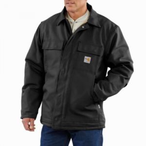 Carhartt Flame Resistant Duck Traditional Coat/Quilt-Lined - Black