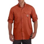 Carhartt Men's Force® Ridgefield Long Sleeve Shirt - Spice