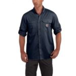 Carhartt Men's Force® Ridgefield Long Sleeve Shirt - Navy