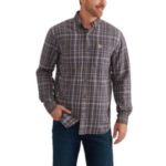 CARHARTT Trumbull Plaid Shirt Long Sleeve - Gravel