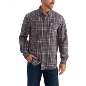 CARHARTT Trumbull Plaid Shirt Long Sleeve - Gravel