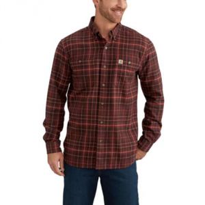 CARHARTT Trumbull Plaid Shirt Long Sleeve - Dark Cedar
