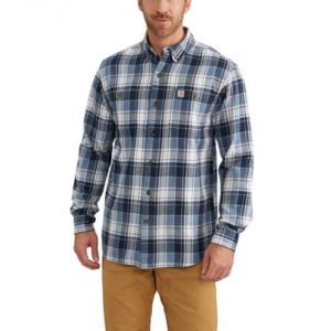 CARHARTT Trumbull Plaid Shirt Long Sleeve - Steel Blue