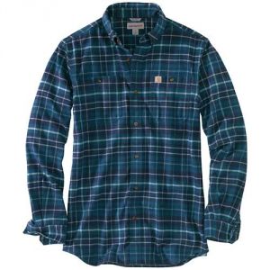 CARHARTT Trumbull Plaid Shirt Long Sleeve - Stream Blue