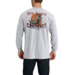 CARHARTT Workwear Graphic Opening Season Long Sleeve T-Shirt - Heather Gray