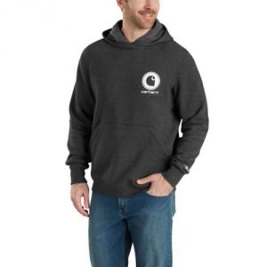 CARHARTT Force Delmont Pullover Hooded Sweatshirt - Black Heather