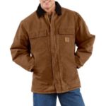 Carhartt Men's Sandstone Traditional Coat/Arctic Quilt-Lined - Carhartt Brown