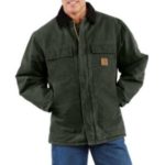 Carhartt Men's Sandstone Traditional Coat/Arctic Quilt-Lined - Moss