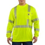 Carhartt Flame-Resistant High-Visisbility Class 3 Long Sleeve T-Shirt - Brite Lime