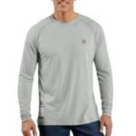 Carhartt Flame-Resistant Force Cotton Graphic Long-Sleeve T-Shirt - Light Gray