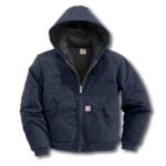 Carhartt Men's Duck Active Jac/Quilted-Flannel Lined - Dark Navy