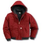 Carhartt Men's Duck Active Jac/Quilted-Flannel Lined - Red
