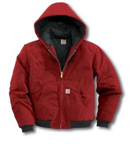 Carhartt Men's Duck Active Jac/Quilted-Flannel Lined - Red