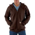 Carhartt Men's Midweight Hooded Zip-Front Sweatshirt K122 - Dark Brown