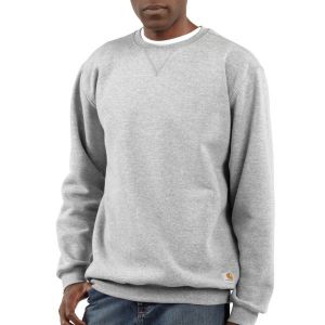 Carhartt Men's Midweight Crewneck Sweatshirt Heather Grey K124 HGY