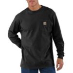 Carhartt Men's Long Sleeve Workwear Pocket T-Shirt Black K126 BLK