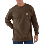Carhartt Men's Long Sleeve Workwear Pocket T-Shirt K126 - Dark Brown