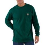Carhartt Men's Long Sleeve Workwear Pocket T-Shirt Hunter Green K126 HTG