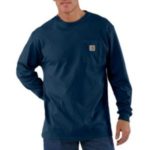 Carhartt Men's Long Sleeve Workwear Pocket T-Shirt Navy K126 NVY