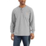 Carhartt Men's Long Sleeve Workwear Henley T-Shirt - Heather Grey