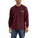 Carhartt Men's Long Sleeve Workwear Henley T-Shirt - Port