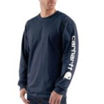 Carhartt Long-Sleeve Graphic Logo T-Shirt K231 - Navy