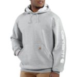 Carhartt Midweight Hooded Logo Sweatshirt K288 - Heather Grey