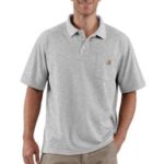 Men's Contractor's Work Pocket Blended - Pique Polo Shirt K570 HGY - Heather Grey