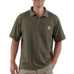 Men's Contractor's Work Pocket Blended - Pique Polo Shirt K570 MOS - Moss