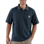Men's Contractor's Work Pocket Blended - Pique Polo Shirt K570 NVY - Navy