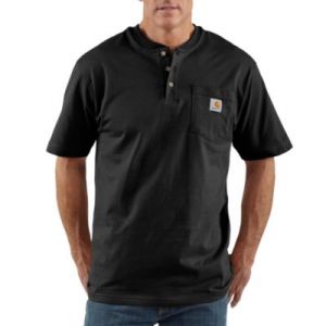 Men's Short Sleeve Workwear Henley Black K84 BLK