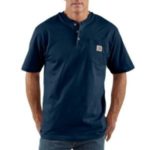 Men's Short Sleeve Workwear Henley Navy K84 NVY