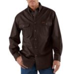 Carhartt Men's Sandstone Twill Shirt - Dark Brown