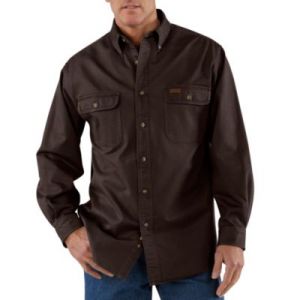 Carhartt Men's Sandstone Twill Shirt - Dark Brown