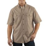 Carhartt Fort Solid Short-Sleeve Shirt - Dark Tan Chambray
