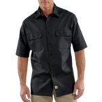 Carhartt Men's Short Sleeve Twill Work Shirt - Black