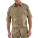 Carhartt Men's Short Sleeve Twill Work Shirt - Khaki