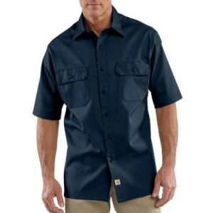 Carhartt Men's Short Sleeve Twill Work Shirt - Navy