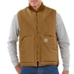 Carhartt Men's Duck Vest Arctic-Quilt Lined - Brown
