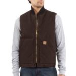 Carhartt Men's Sandstone Vest Arctic-Quilt Lined - Dark Brown